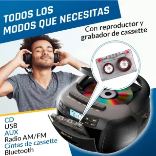 Reproductor CD/Casete KLIM Am/FM Bluetooth