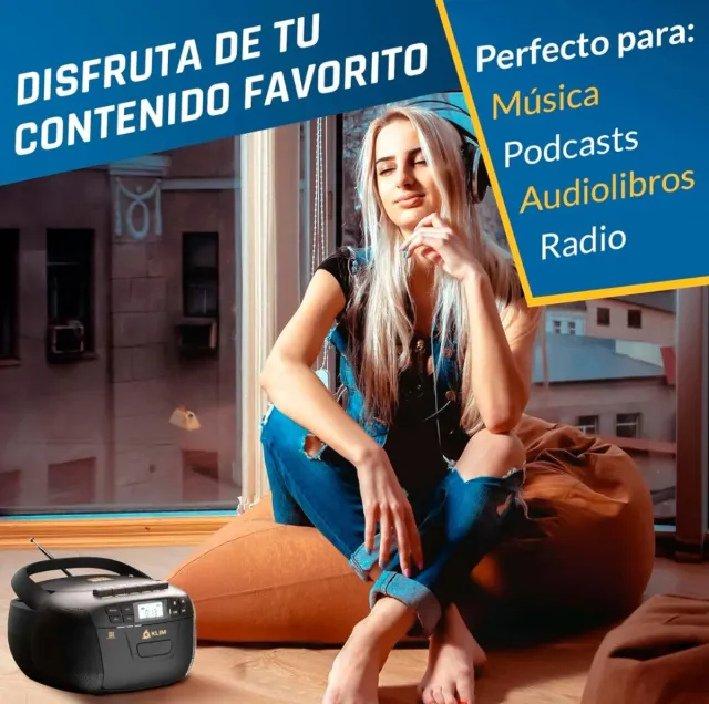 Reproductor CD/Casete KLIM Am/FM Bluetooth