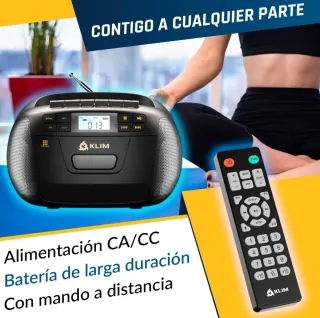 Reproductor CD/Casete KLIM Am/FM Bluetooth