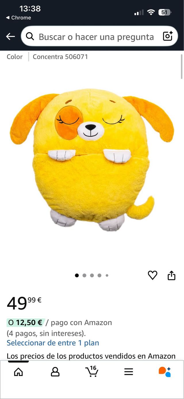 Dormiloco Peluche Perro Amarillo