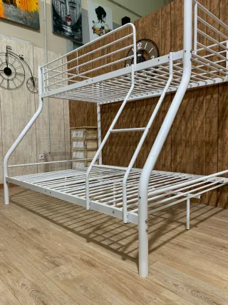 Litera Matrimonial Blanca Metal