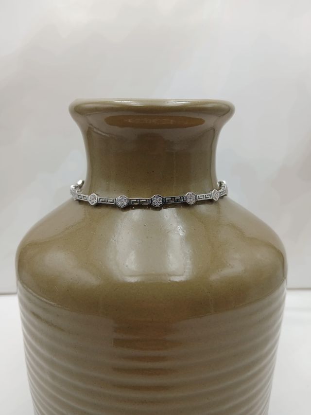 Pulsera Oro Blanco 18kl con Circonitas