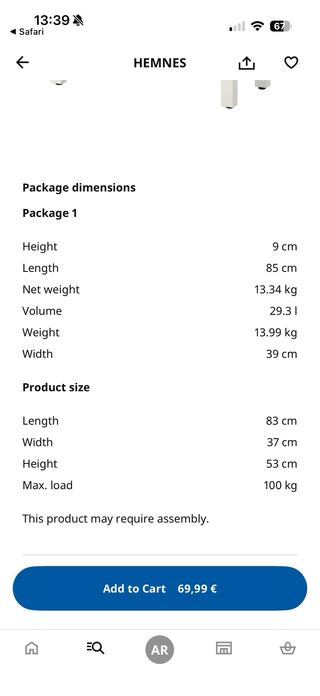 Mueble auxiliar Ikea hemnes