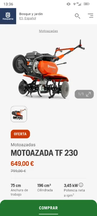 Motoazada Husqvarna TF 230