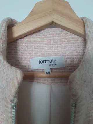 Chaqueta Formula Joven rosa tweed