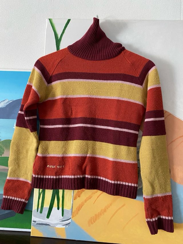 Jersey cuello alto rayas S