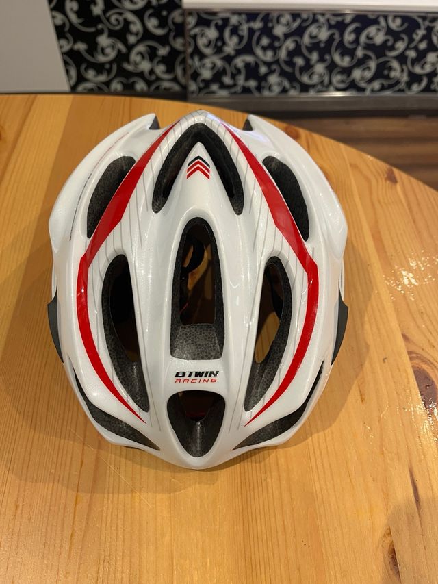 Casco Bici BTWIN TECHNOLOGY Blanco/Rojo
