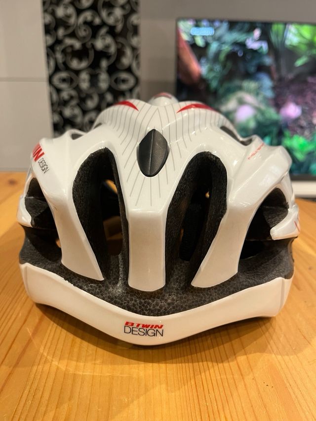 Casco Bici BTWIN TECHNOLOGY Blanco/Rojo