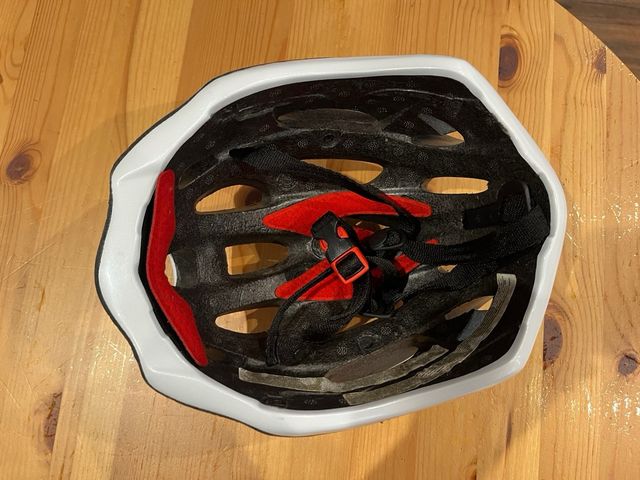 Casco Bici BTWIN TECHNOLOGY Blanco/Rojo