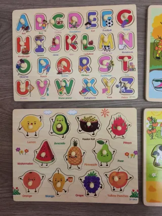 7 Puzzles Madera Aprendizaje Infantil