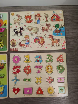 7 Puzzles Madera Aprendizaje Infantil