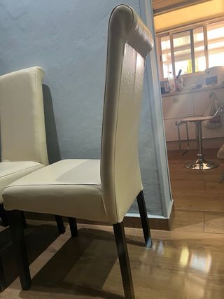 Juego de 4 sillas de comedor de piel