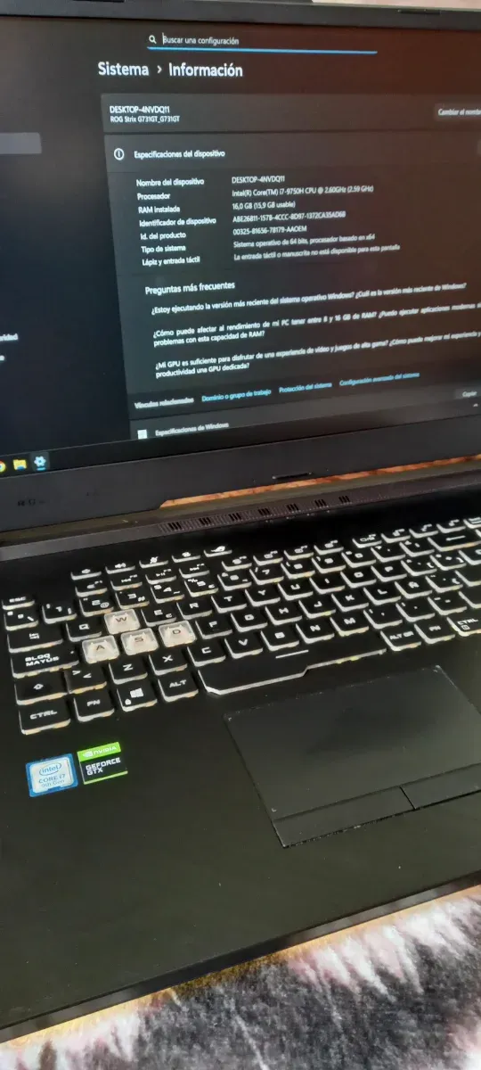 Asus RogStrix i7 Gaming Laptop