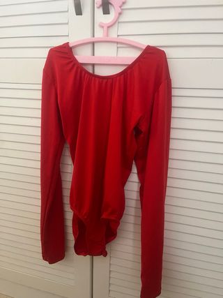 Malla ballet niña roja manga larga