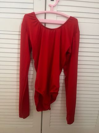 Malla ballet niña roja manga larga