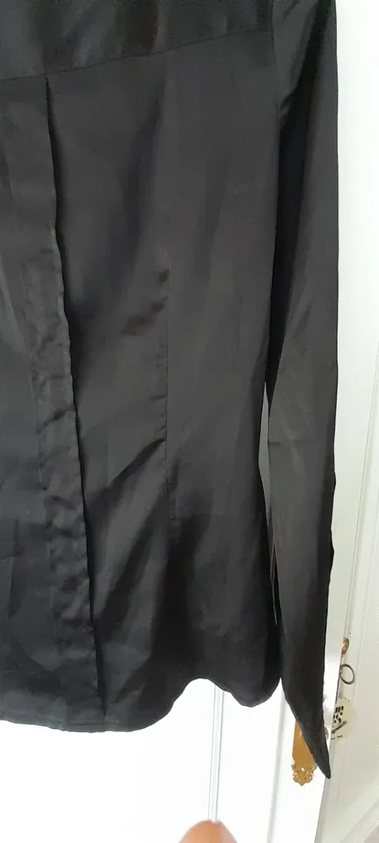 Camisa Mia Donna Negra Manga Longa