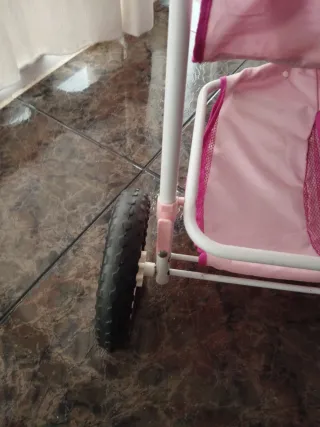 Carrito de muñecas gemelos rosa