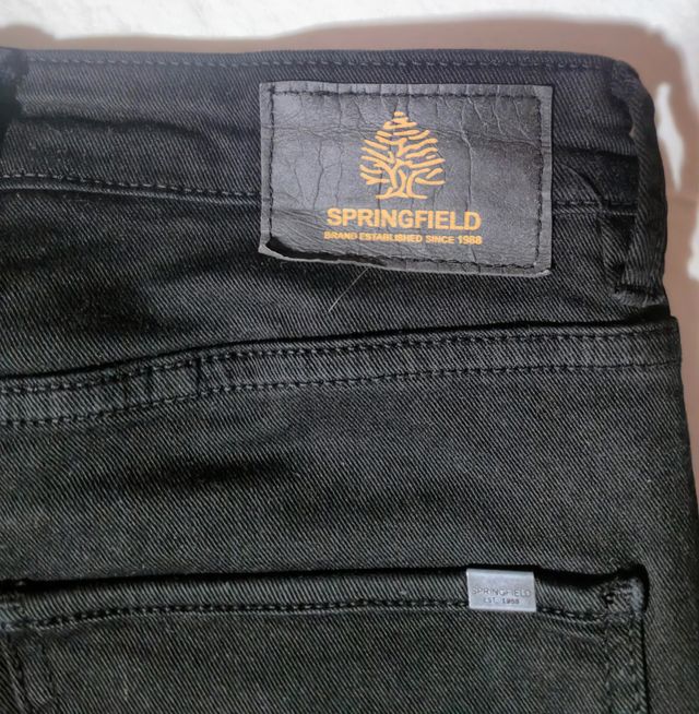 Vaqueros Springfield Skinny Negros Talla 48