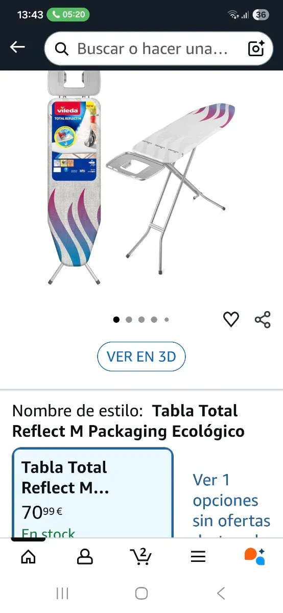 Mesa ,tabla de planchar Vileda Reflect M