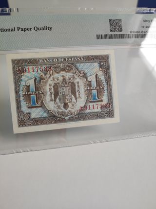Billete 1 Peseta España 1940 PMG 65