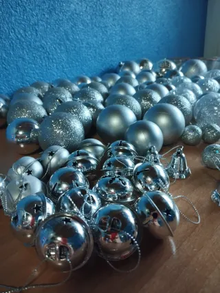Lote bolas Navidad - Plateadas