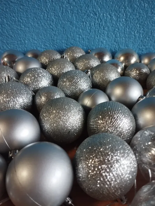 Lote bolas Navidad - Plateadas