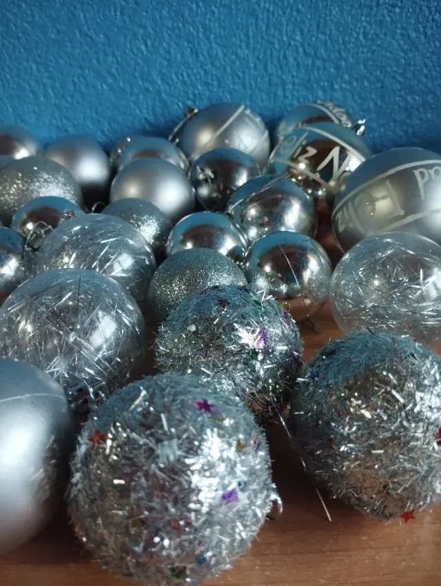 Lote bolas Navidad - Plateadas