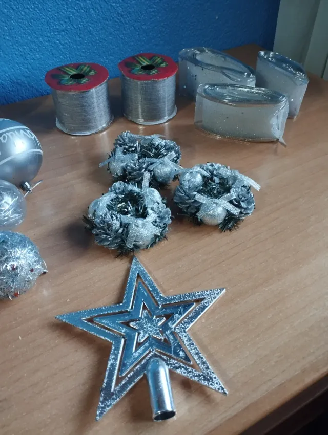 Lote bolas Navidad - Plateadas