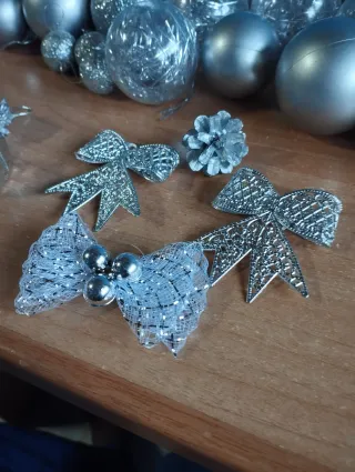 Lote bolas Navidad - Plateadas