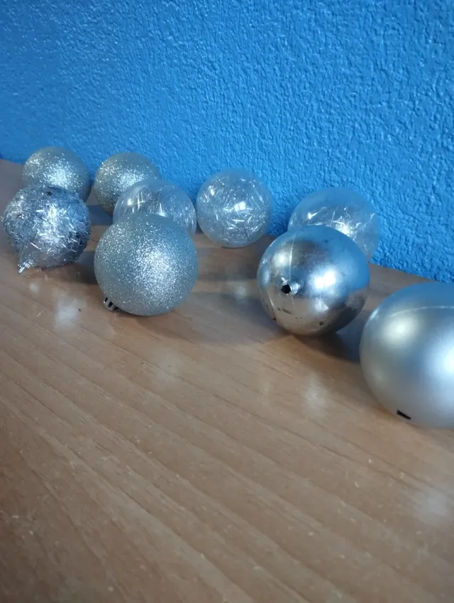 Lote bolas Navidad - Plateadas