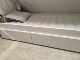 Literas madera blancas con cajones