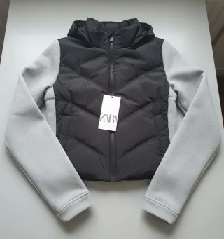 Chaqueta Zara acolchada gris y negra
