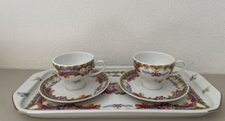 Set 2 tazzine e vassoio Limoges