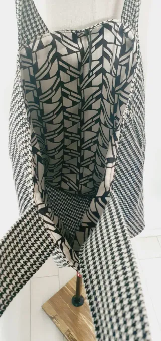 Borsa pied de poule nuova con pochette