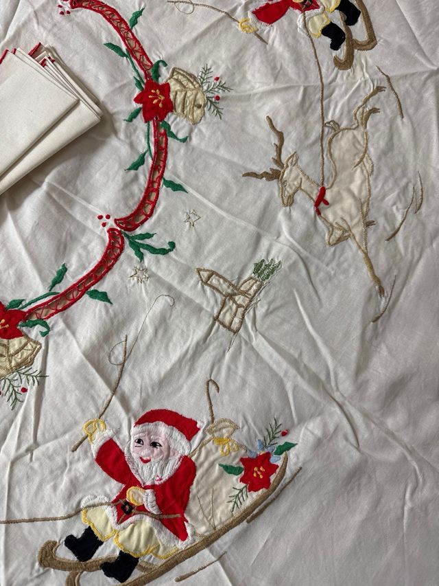 Mantel Navideño Mesa Redonda