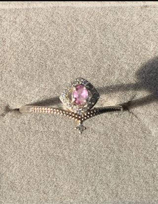 Anillo Plata Zafiro Rosa Natural