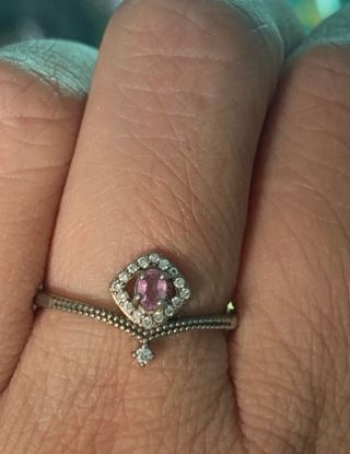 Anillo Plata Zafiro Rosa Natural