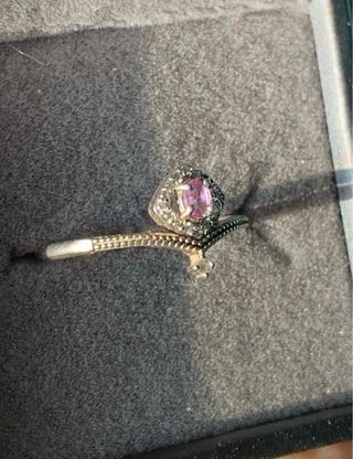 Anillo Plata Zafiro Rosa Natural