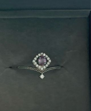 Anillo Plata Zafiro Rosa Natural