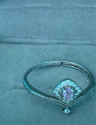 Anillo Plata Zafiro Rosa Natural