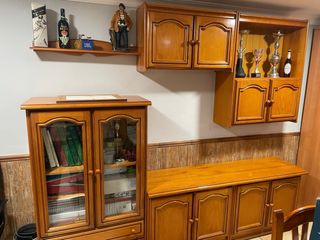 Mueble de salón modular color miel