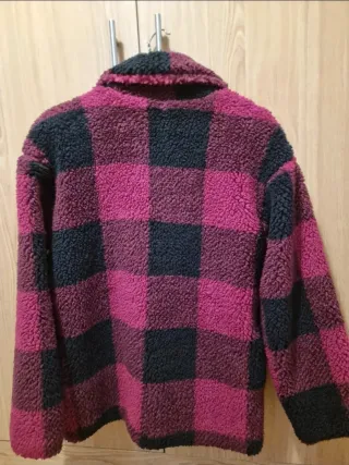 Abrigo oversize Shein cuadros rojo y negro