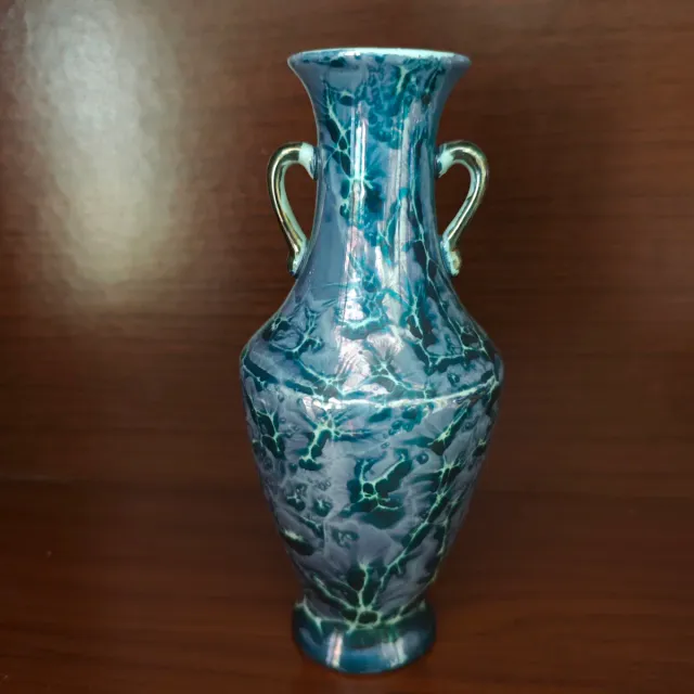 Jarrón Vintage Cerámica Azul/Verde