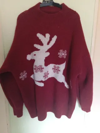 Jersey Navideño Reno y Copos de Nieve Para la navi