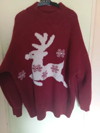 Jersey Navideño Reno y Copos de Nieve Para la navi