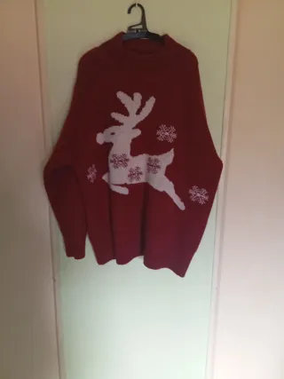 Jersey Navideño Reno y Copos de Nieve Para la navi