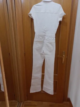 Mono Bershka blanco manga corta mujer