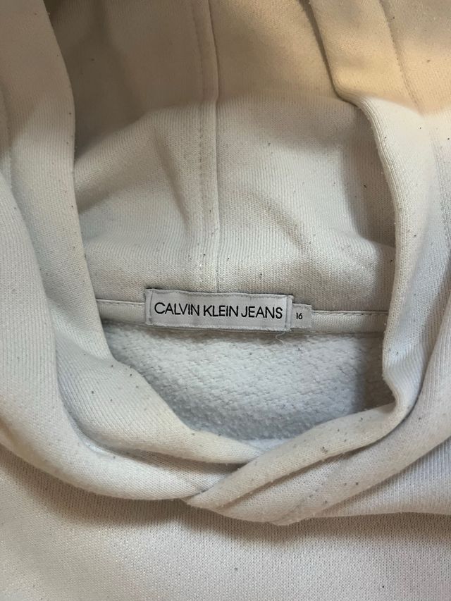 Sudadera Calvin Klein Blanca y Negra Talla Xs