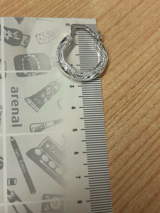 Pendientes Aro Plateados Aleación Zinc