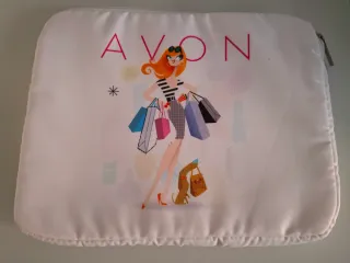 Neceser Avon con dibujo de mujer y perro
